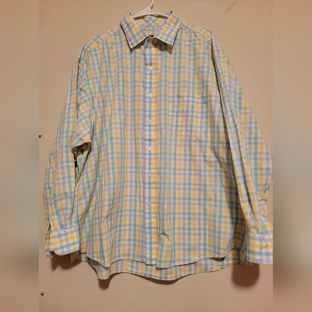 Men’s “Club room” performance shirt, size: 18 1/2 34-35, regular fit, yellow str